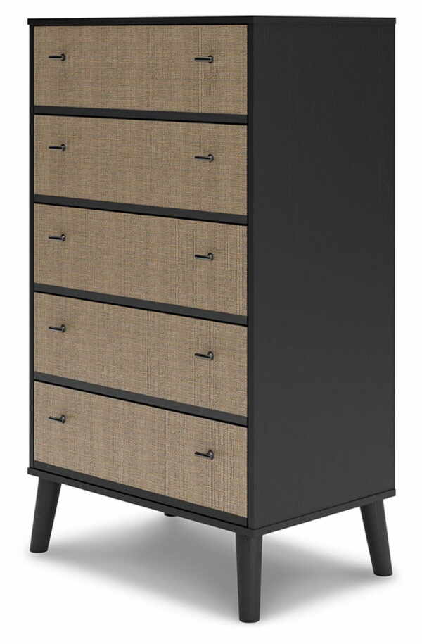 Charlang - Black / Gray - Five Drawer Chest - Image 4