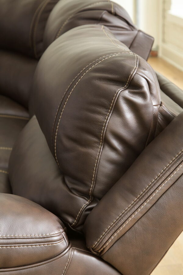 Dunleith - Chocolate - 5-Piece Power Reclining Sectional - Image 3