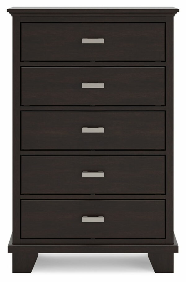 Covetown - Dark Brown - Five Drawer Chest - Image 2