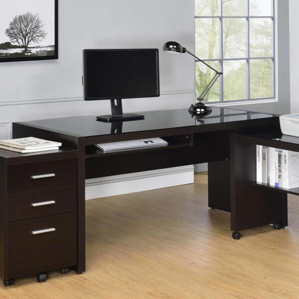 Skeena - Computer Desk With Keyboard Drawer - Cappuccino - Image 11