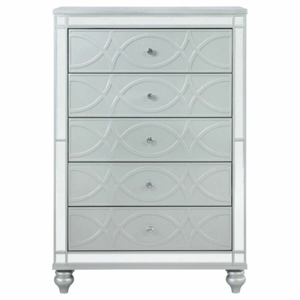 Gunnison - 5-Drawer Bedroom Chest - Silver Metallic - Image 6