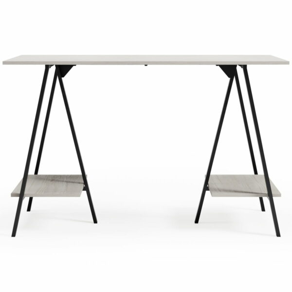 Bayflynn - White / Black - Home Office Desk - 2 Fixed Shelves - Image 2