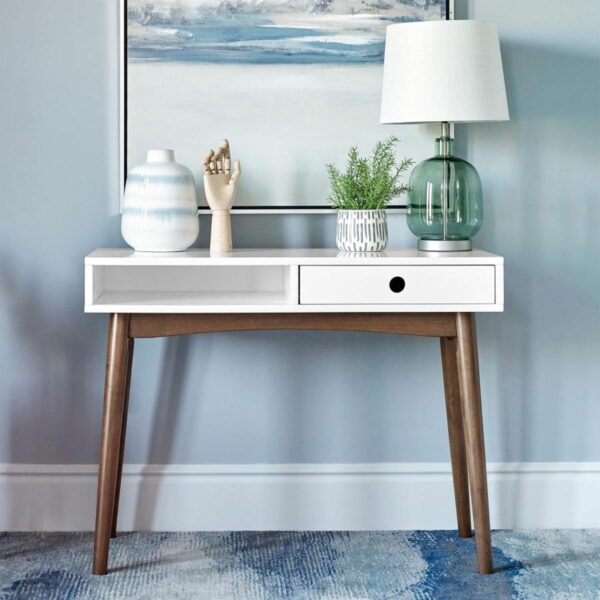 Bradenton - 1-Drawer Wood Writing Desk - White - Image 4