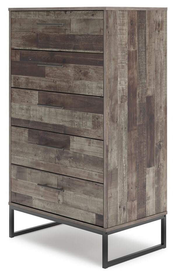 Neilsville - Black / Gray - Five Drawer Chest - Image 8
