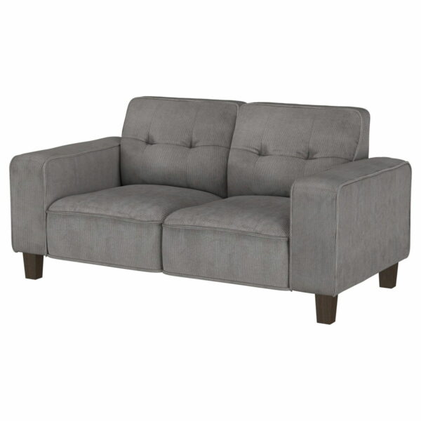 Deerhurst - Upholstered Track Arm Tufted Loveseat - Charcoal - Image 9