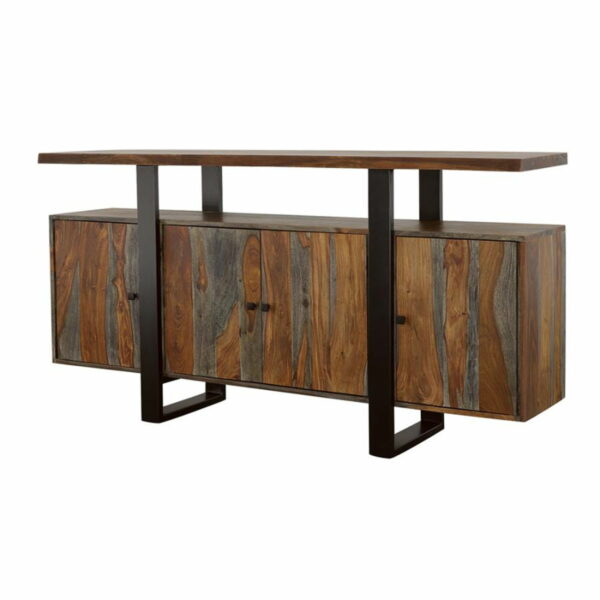Ditman - 4 Door Solid Wood Sideboard Buffet - Gray Sheesham - Image 10
