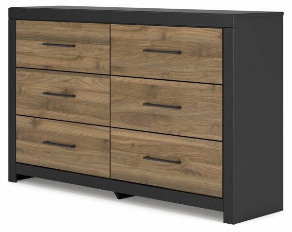 Vertani - Black / Honey Brown - Six Drawer Dresser - Image 8