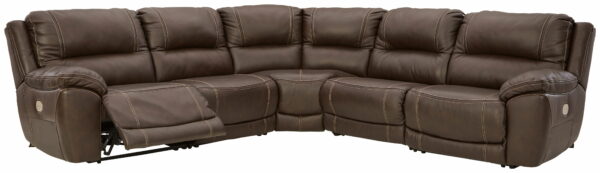 Dunleith - Chocolate - 5-Piece Power Reclining Sectional - Image 5