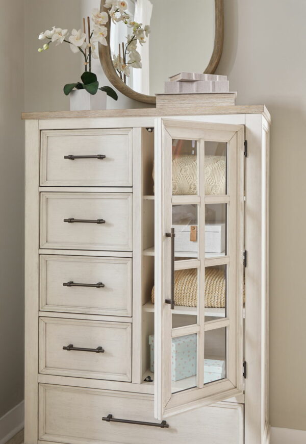 Shaybrock - Antique White / Brown - Door Chest - Image 2