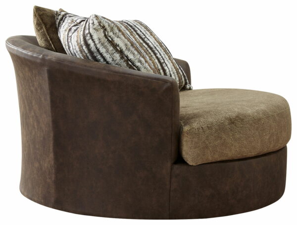 Alesbury - Chocolate - Oversized Swivel Accent Chair - Image 6