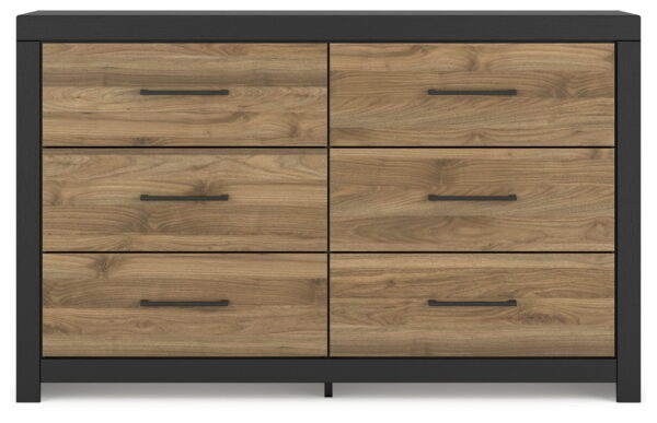 Vertani - Black / Honey Brown - Six Drawer Dresser - Image 5