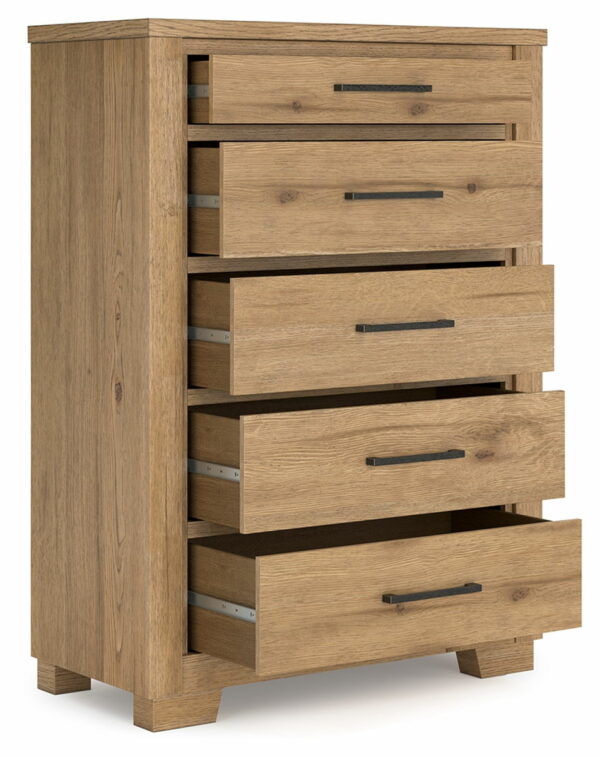 Galliden - Light Brown - Five Drawer Chest - Image 6