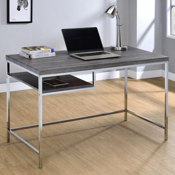Kravitz - 1-Shelf Writing Desk - Weathered Gray - Image 3