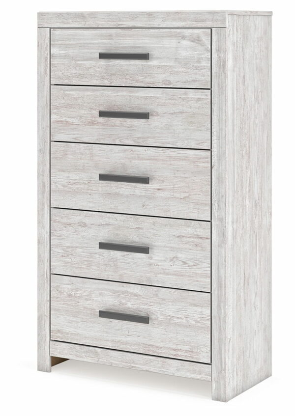 Cayboni - Whitewash - Five Drawer Chest - Image 8