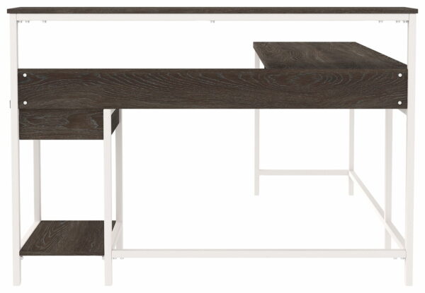 Dorrinson - White / Black / Gray - L-desk With Storage - Image 8