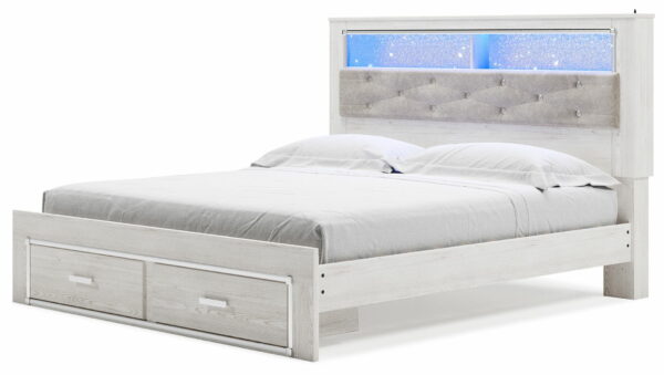 Altyra - White - King Upholstered Bookcase Bed With Storage - Image 6