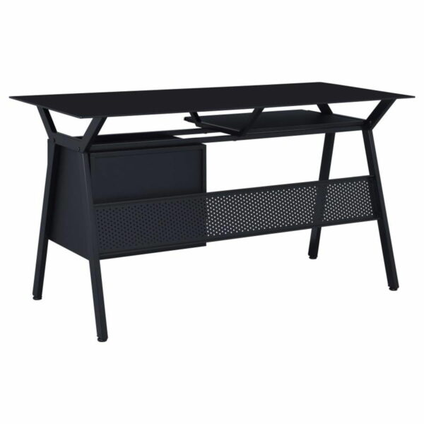 Weaving - 2-Drawer Computer Desk Keyboard Tray - Black - Image 10