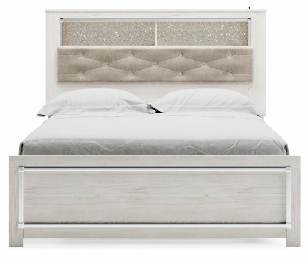 Altyra - White - Queen Panel Bookcase Bed With Roll Slats - Image 6