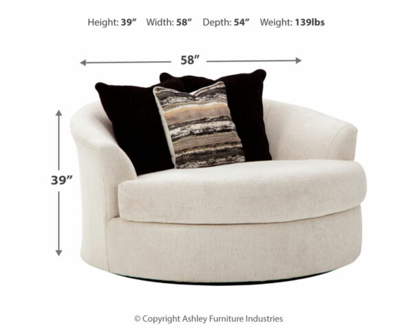 Cambri - Snow - Oversized Round Swivel Chair - Image 5