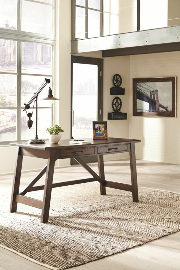 Baldridge - Rustic Brown - Home Office Large Leg Desk - Image 12