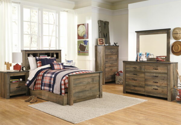 Trinell - Brown - Twin Bookcase Bed With 1 Large Storage Drawer - Image 4
