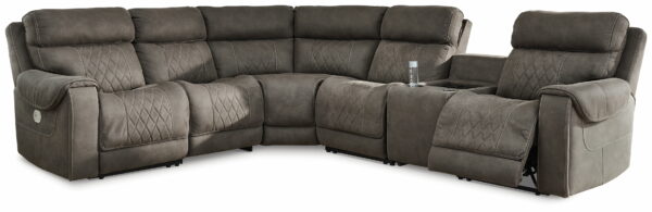 Hoopster - Gunmetal - Zero Wall Power Recliner with Console 6 Pc Sectional - Image 9