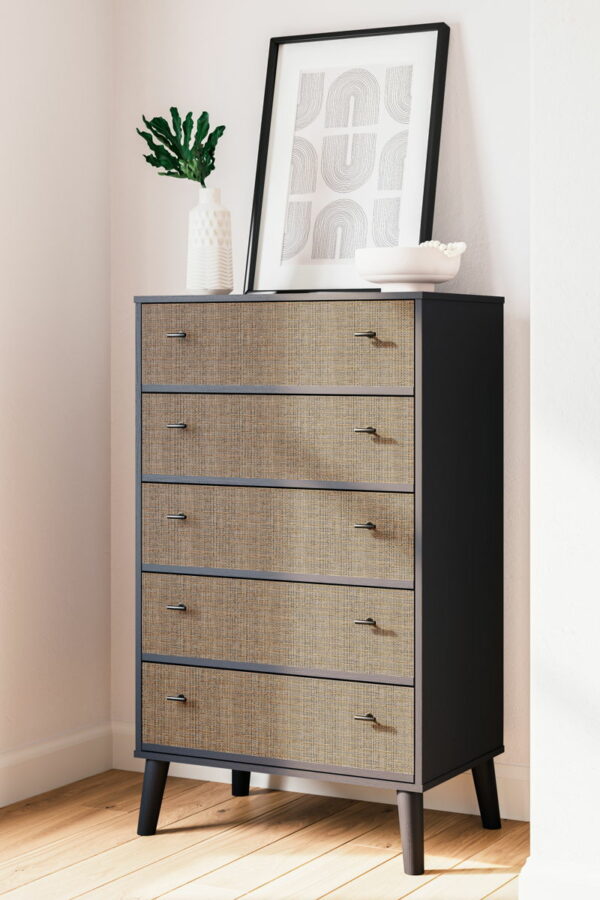 Charlang - Black / Gray - Five Drawer Chest - Image 9