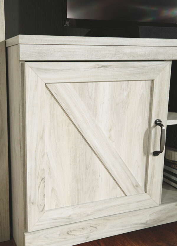 Bellaby - Whitewash - Entertainment Center - TV Stand With Faux Firebrick Fireplace Insert - Image 8