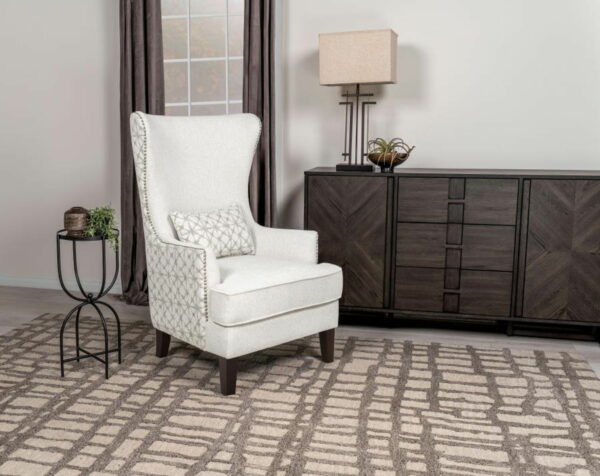 Pippin - Upholstered High Wingback Accent Chair - Latte - Image 2