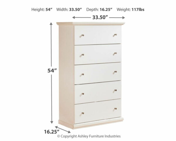Bostwick Shoals - White - Five Drawer Chest - Image 4