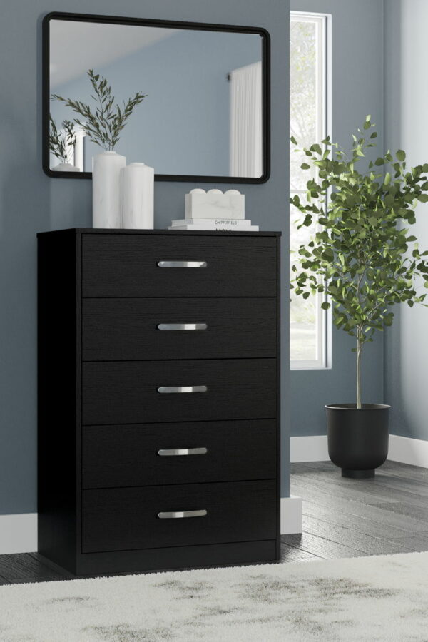 Finch - Black - Five Drawer Chest - 46" Height - Image 3