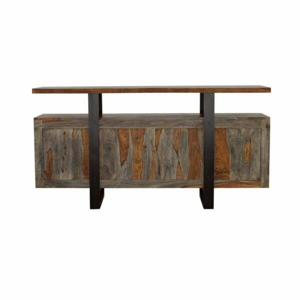 Ditman - 4 Door Solid Wood Sideboard Buffet - Gray Sheesham - Image 12
