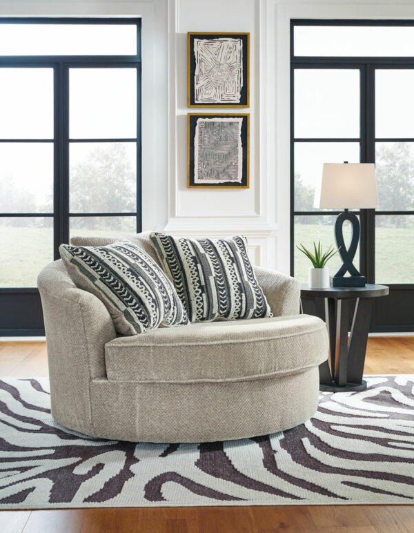 Calnita - Sisal - Oversized Swivel Accent Chair - Image 4