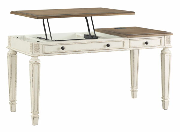 Realyn - White / Brown - Home Office Lift Top Desk - Image 8