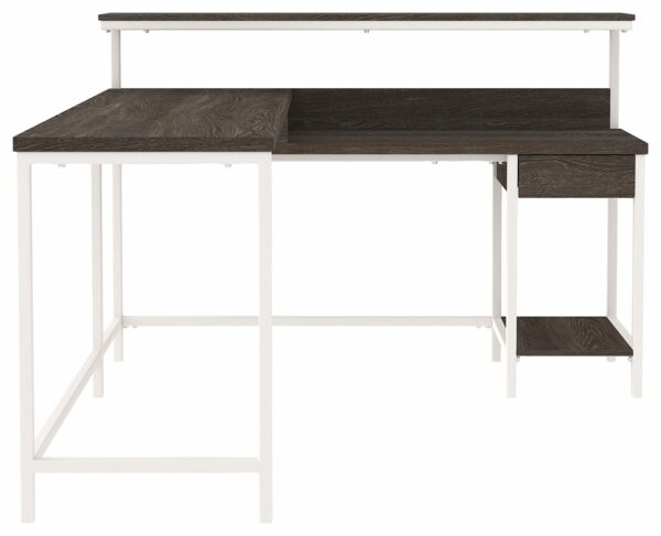 Dorrinson - White / Black / Gray - L-desk With Storage - Image 5