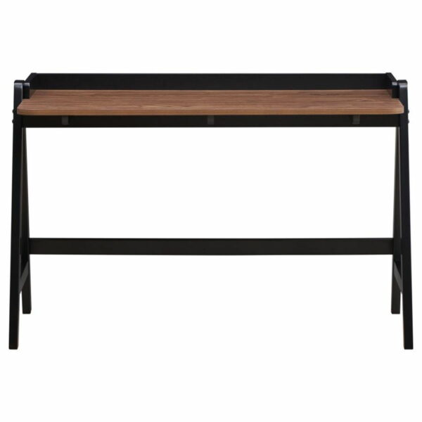 Raul - Writing Desk With USB Ports - Walnut And Black - Image 8