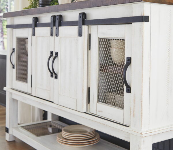 Valebeck - White / Brown - Dining Room Server - Image 6