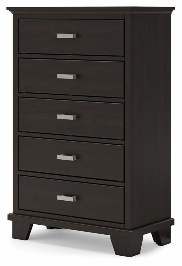 Covetown - Dark Brown - Five Drawer Chest - Image 6