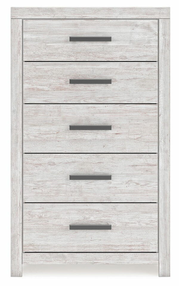 Cayboni - Whitewash - Five Drawer Chest - Image 5