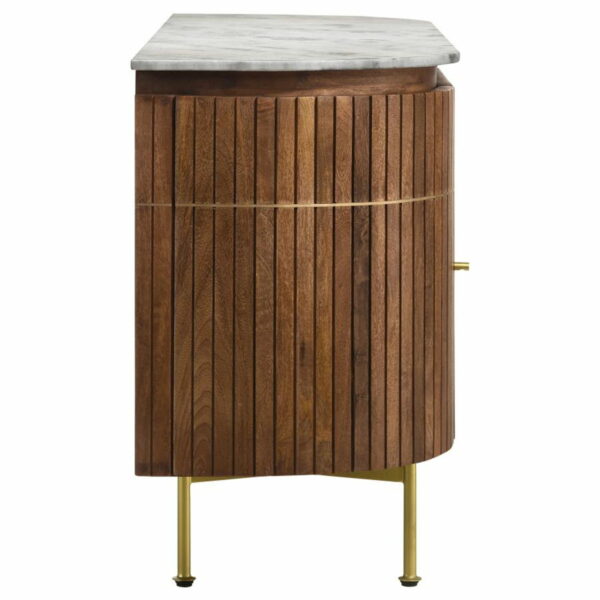 Ortega - 4 Door Marble Top Sideboard Buffet Cabinet - Natural - Image 9