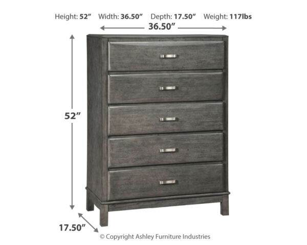 Caitbrook - Gray - Five Drawer Chest - Image 2
