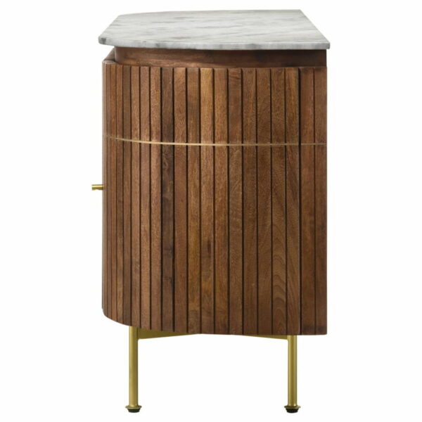 Ortega - 4 Door Marble Top Sideboard Buffet Cabinet - Natural - Image 11