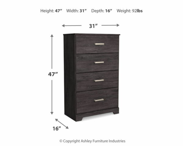 Belachime - Charcoal - Four Drawer Chest - Image 4