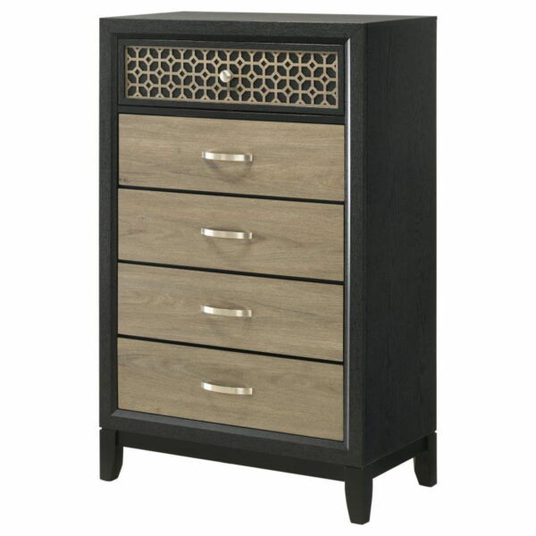 Valencia - 5-Drawer Bedroom Chest - Black - Image 11