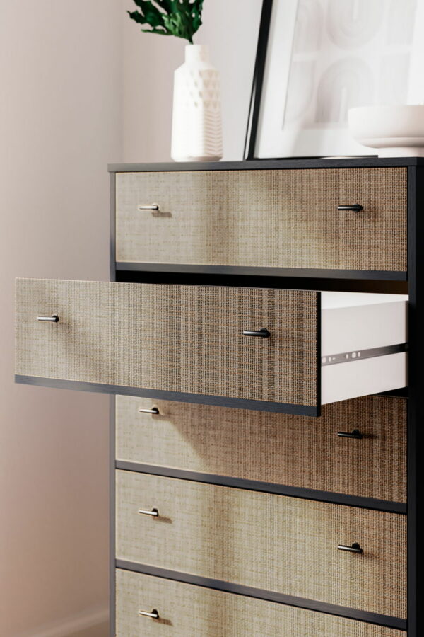 Charlang - Black / Gray - Five Drawer Chest - Image 3
