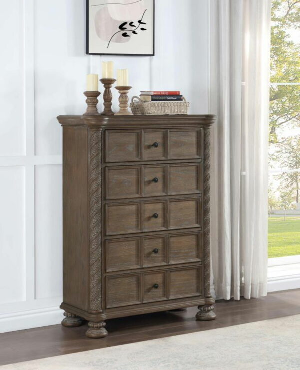 Emmett - 5-Drawer Bedroom Chest - Walnut - Image 3