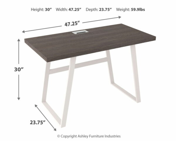 Dorrinson - White / Black / Gray - Home Office Desk - Image 2