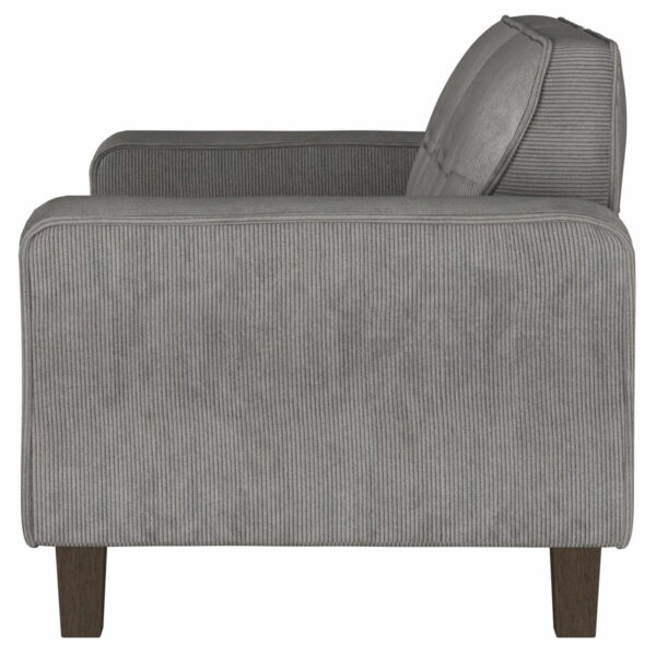 Deerhurst - Upholstered Track Arm Tufted Loveseat - Charcoal - Image 3