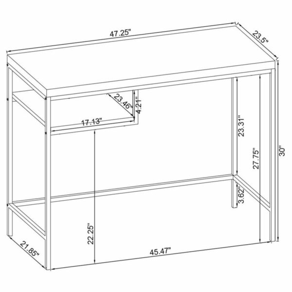 Kravitz - 1-Shelf Writing Desk - Weathered Gray - Image 4