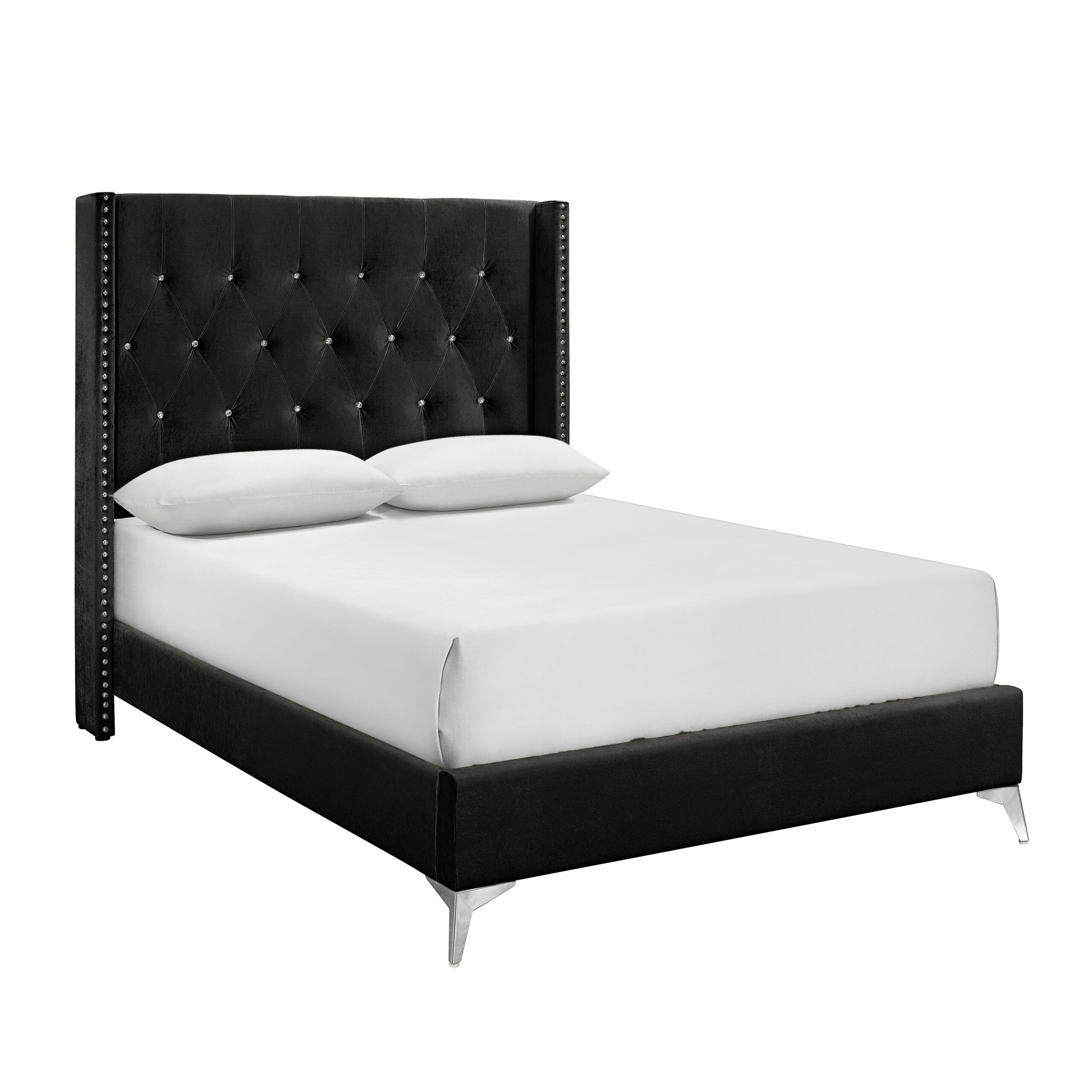 B3365-415-Huxley - 4/6 Full Headboard, Footboard And Slats - Black